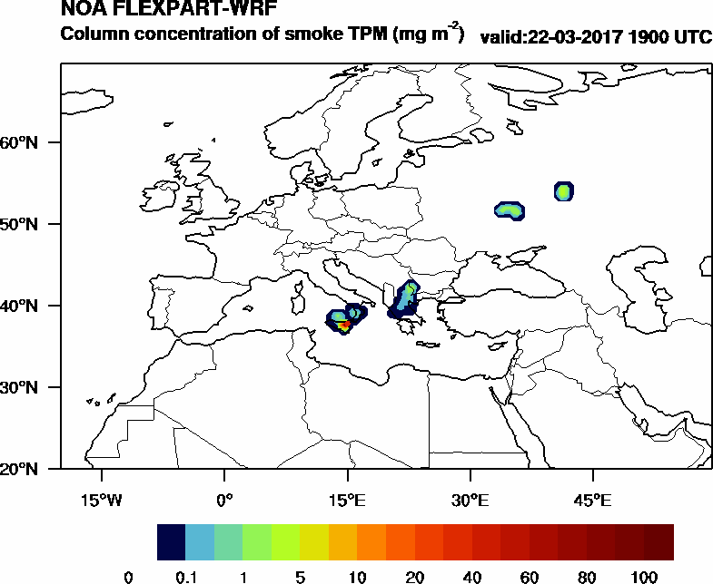 Column concentration of smoke TPM - 2017-03-22 19:00