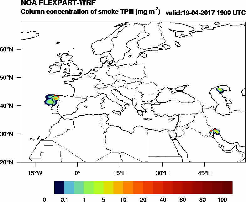 Column concentration of smoke TPM - 2017-04-19 19:00