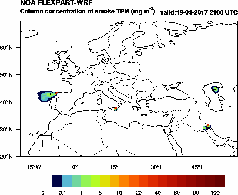 Column concentration of smoke TPM - 2017-04-19 21:00