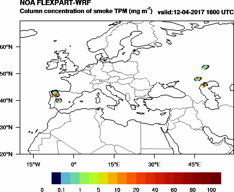 Column concentration of smoke TPM - 2017-04-12 16:00