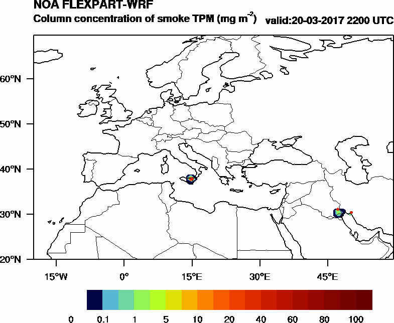 Column concentration of smoke TPM - 2017-03-20 22:00