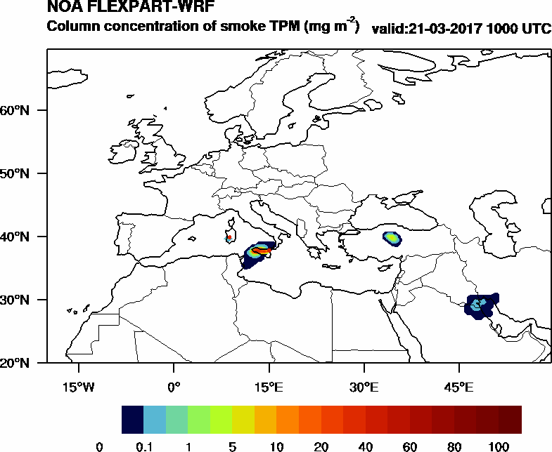 Column concentration of smoke TPM - 2017-03-21 10:00
