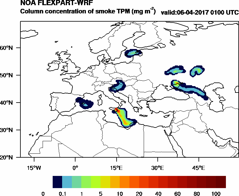 Column concentration of smoke TPM - 2017-04-06 01:00