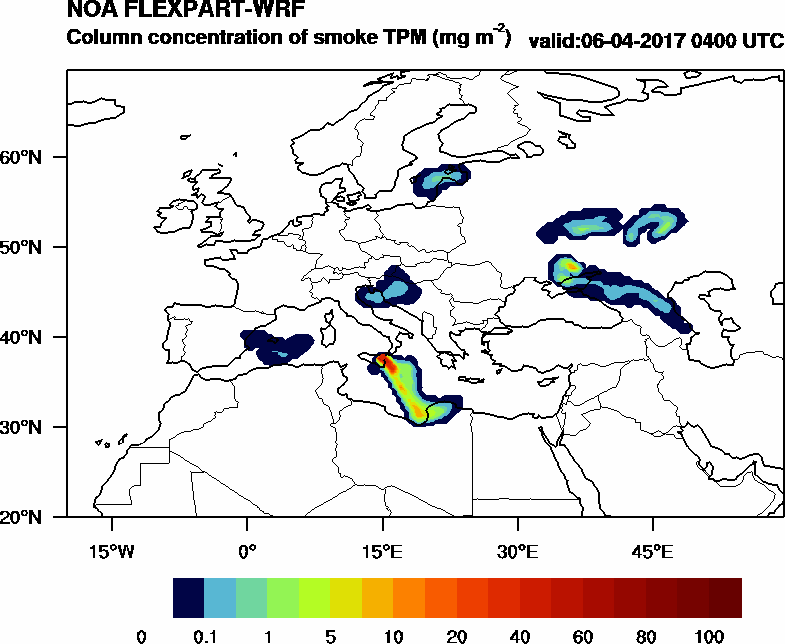 Column concentration of smoke TPM - 2017-04-06 04:00