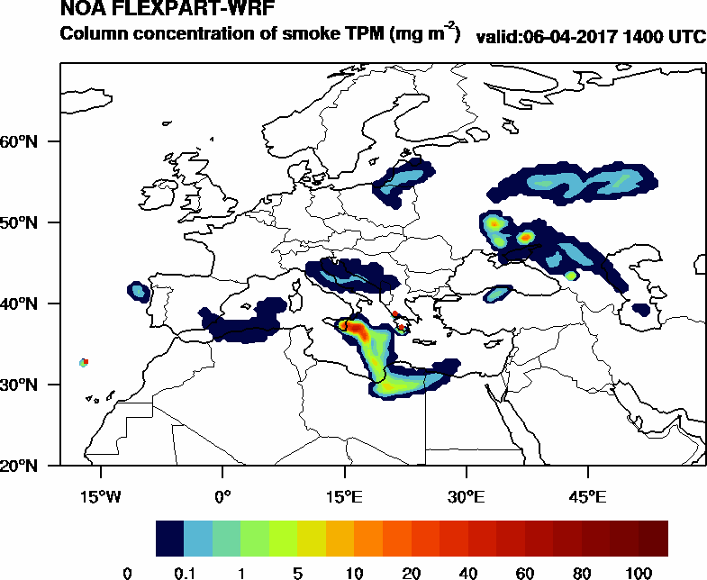 Column concentration of smoke TPM - 2017-04-06 14:00