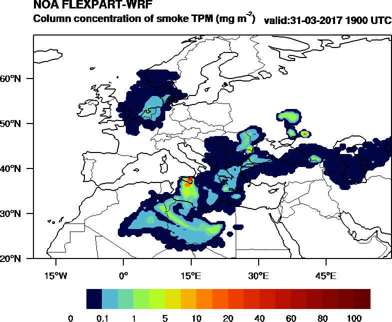 Column concentration of smoke TPM - 2017-03-31 19:00
