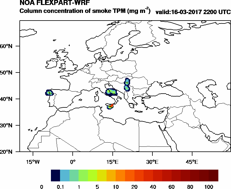 Column concentration of smoke TPM - 2017-03-16 22:00