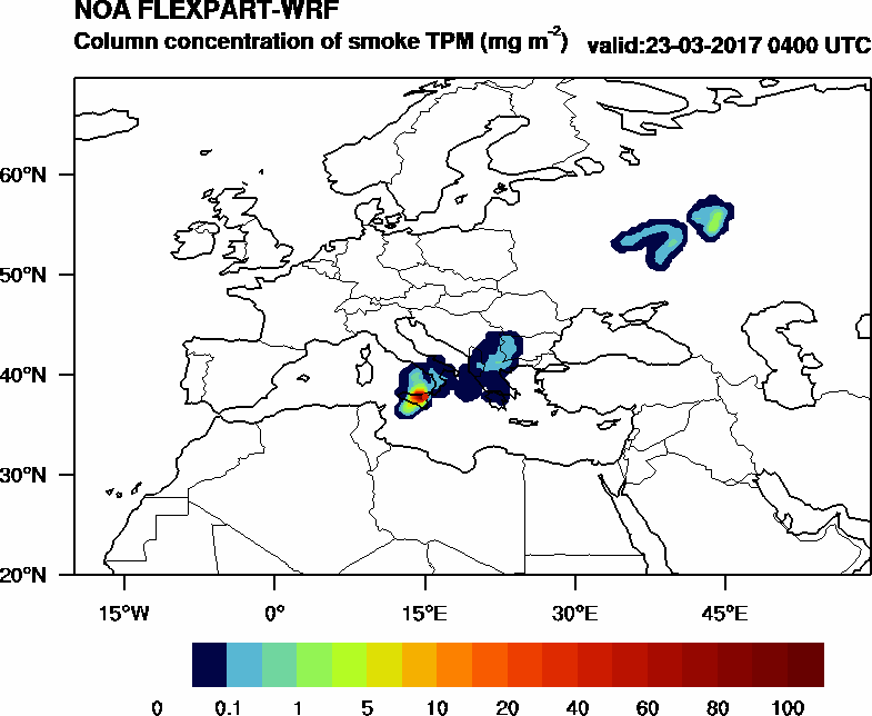 Column concentration of smoke TPM - 2017-03-23 04:00