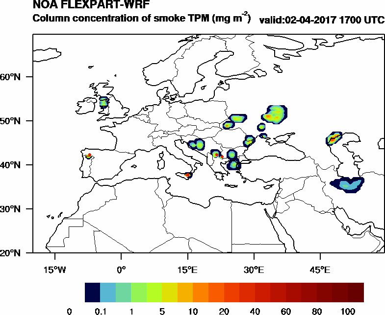 Column concentration of smoke TPM - 2017-04-02 17:00