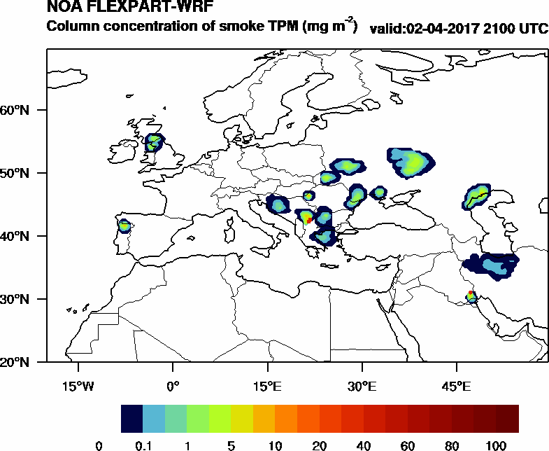 Column concentration of smoke TPM - 2017-04-02 21:00
