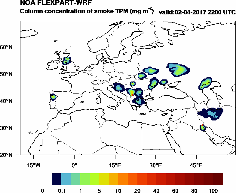 Column concentration of smoke TPM - 2017-04-02 22:00