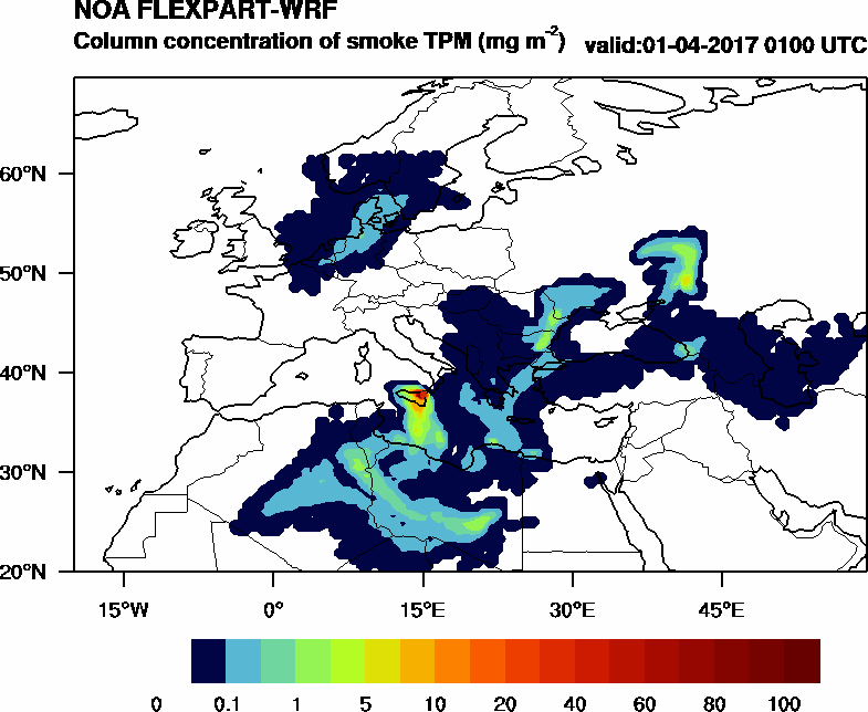 Column concentration of smoke TPM - 2017-04-01 01:00