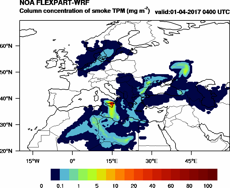 Column concentration of smoke TPM - 2017-04-01 04:00