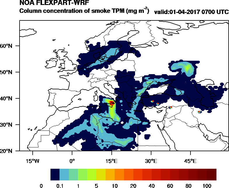 Column concentration of smoke TPM - 2017-04-01 07:00