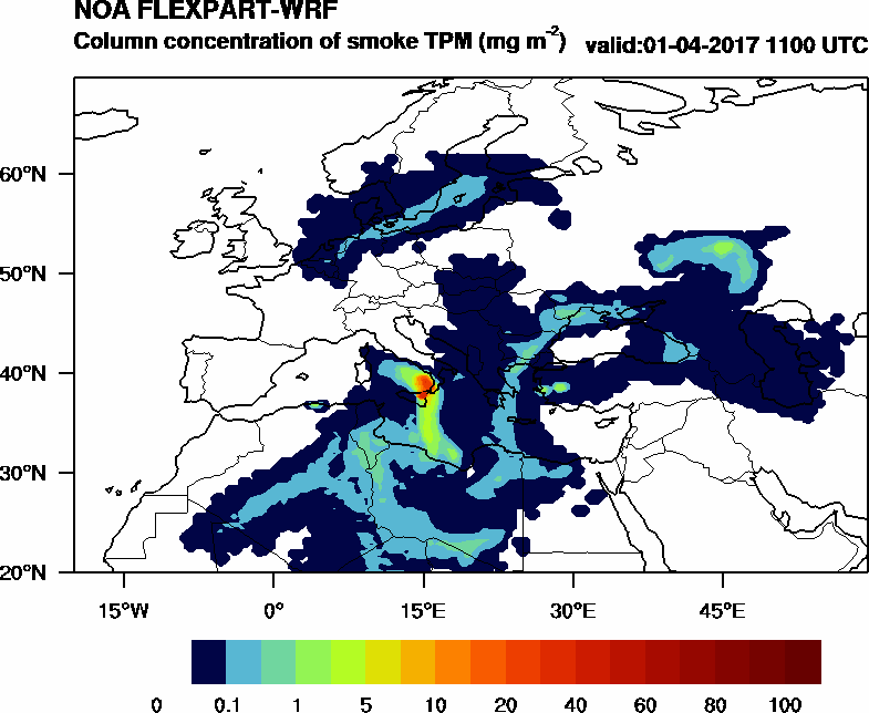 Column concentration of smoke TPM - 2017-04-01 11:00