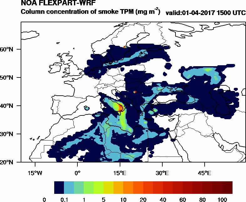 Column concentration of smoke TPM - 2017-04-01 15:00