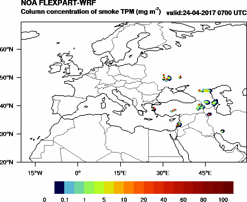 Column concentration of smoke TPM - 2017-04-24 07:00