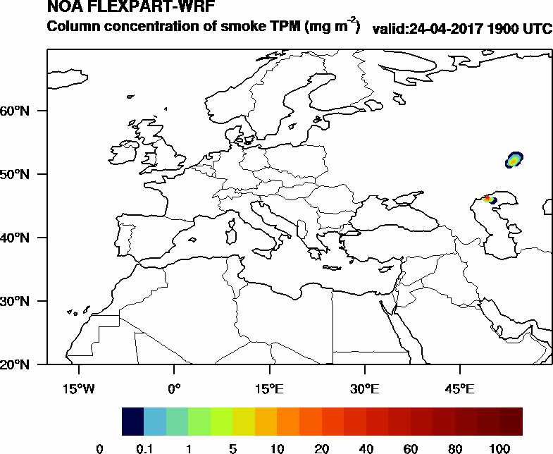 Column concentration of smoke TPM - 2017-04-24 19:00