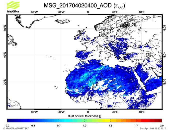 Aerosol Optical Depth - 2017-04-02 04:00