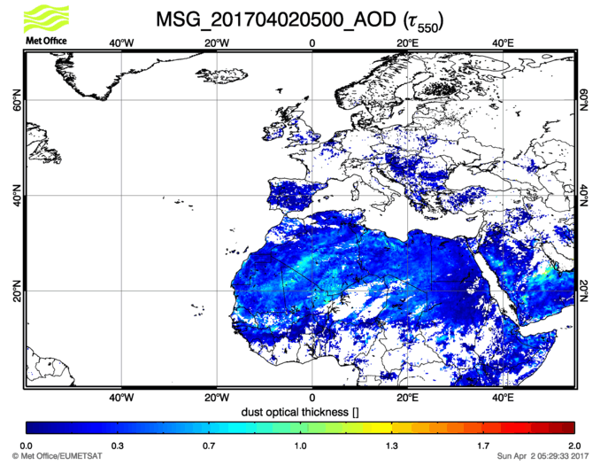 Aerosol Optical Depth - 2017-04-02 05:00