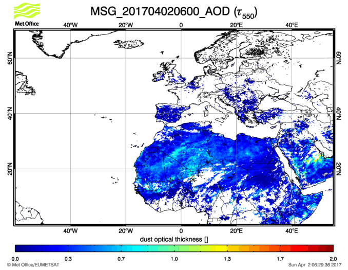 Aerosol Optical Depth - 2017-04-02 06:00