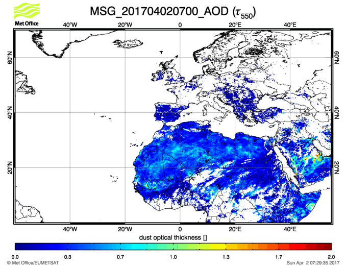 Aerosol Optical Depth - 2017-04-02 07:00