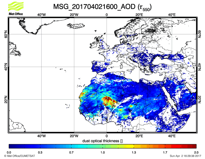 Aerosol Optical Depth - 2017-04-02 16:00