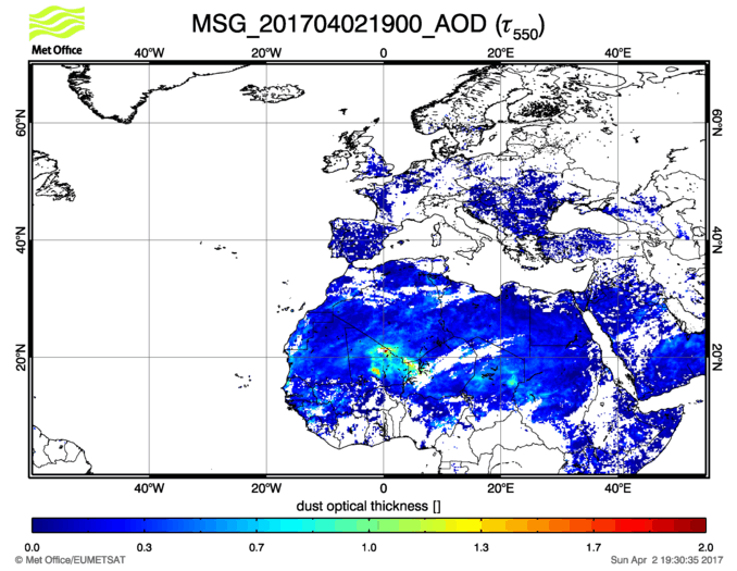 Aerosol Optical Depth - 2017-04-02 19:00