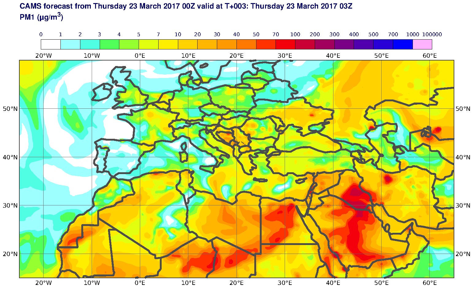 PM1 (μg/m3) valid at T3 - 2017-03-23 03:00