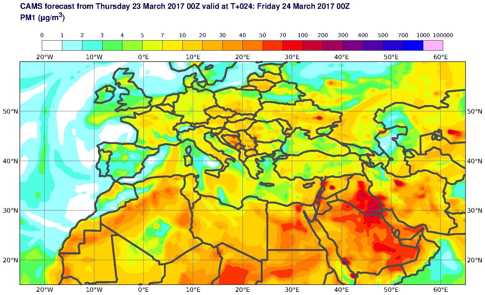 PM1 (μg/m3) valid at T24 - 2017-03-24 00:00