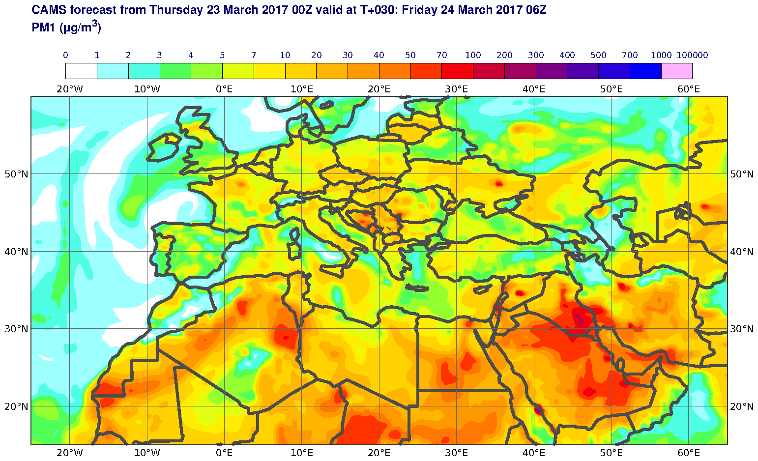 PM1 (μg/m3) valid at T30 - 2017-03-24 06:00