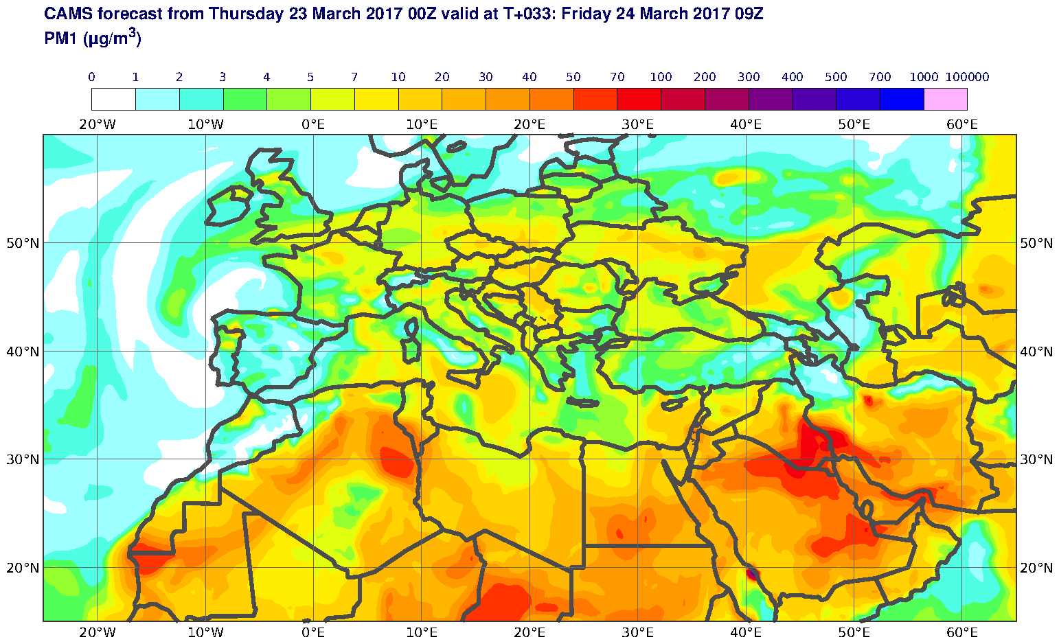 PM1 (μg/m3) valid at T33 - 2017-03-24 09:00