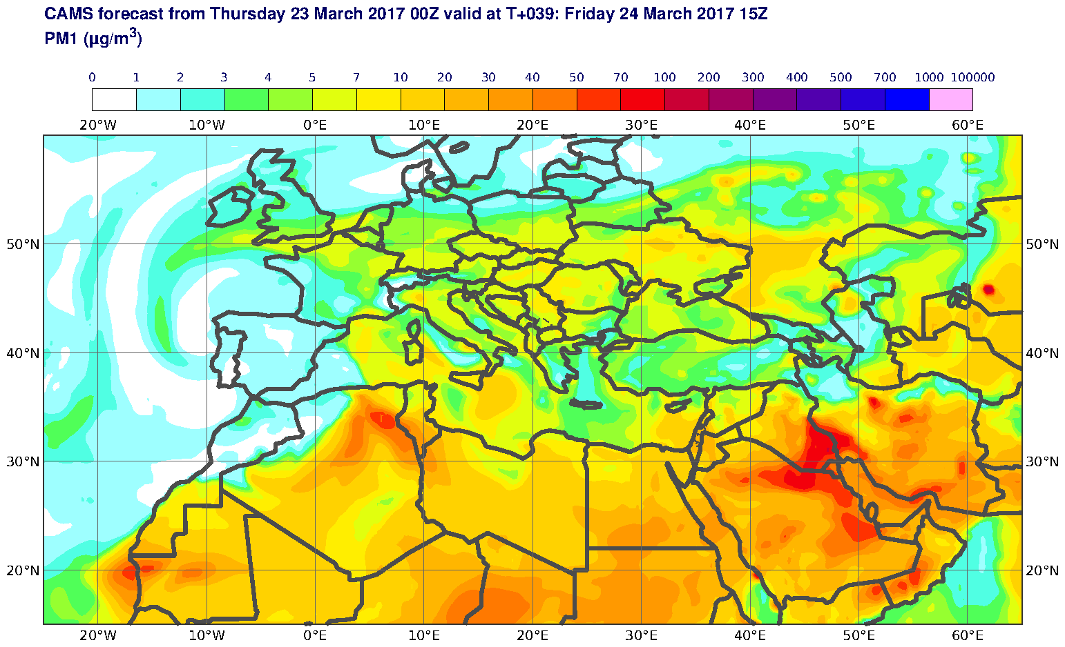 PM1 (μg/m3) valid at T39 - 2017-03-24 15:00