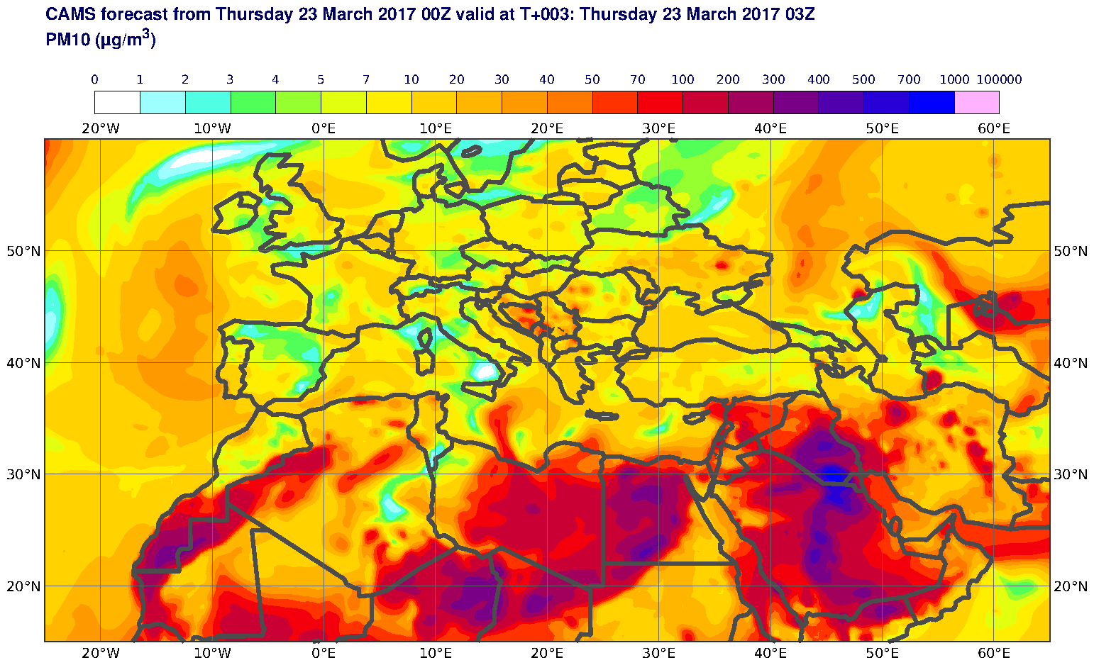 PM10 (μg/m3) valid at T3 - 2017-03-23 03:00