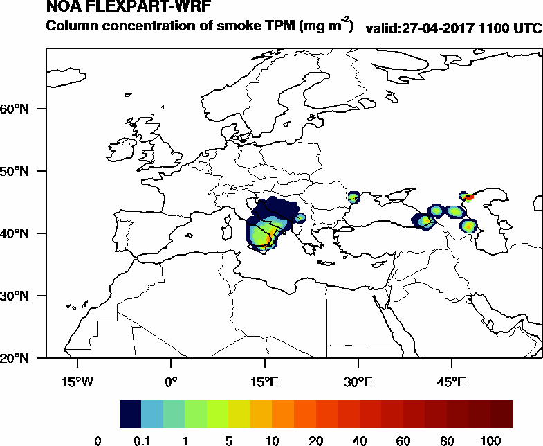 Column concentration of smoke TPM - 2017-04-27 11:00