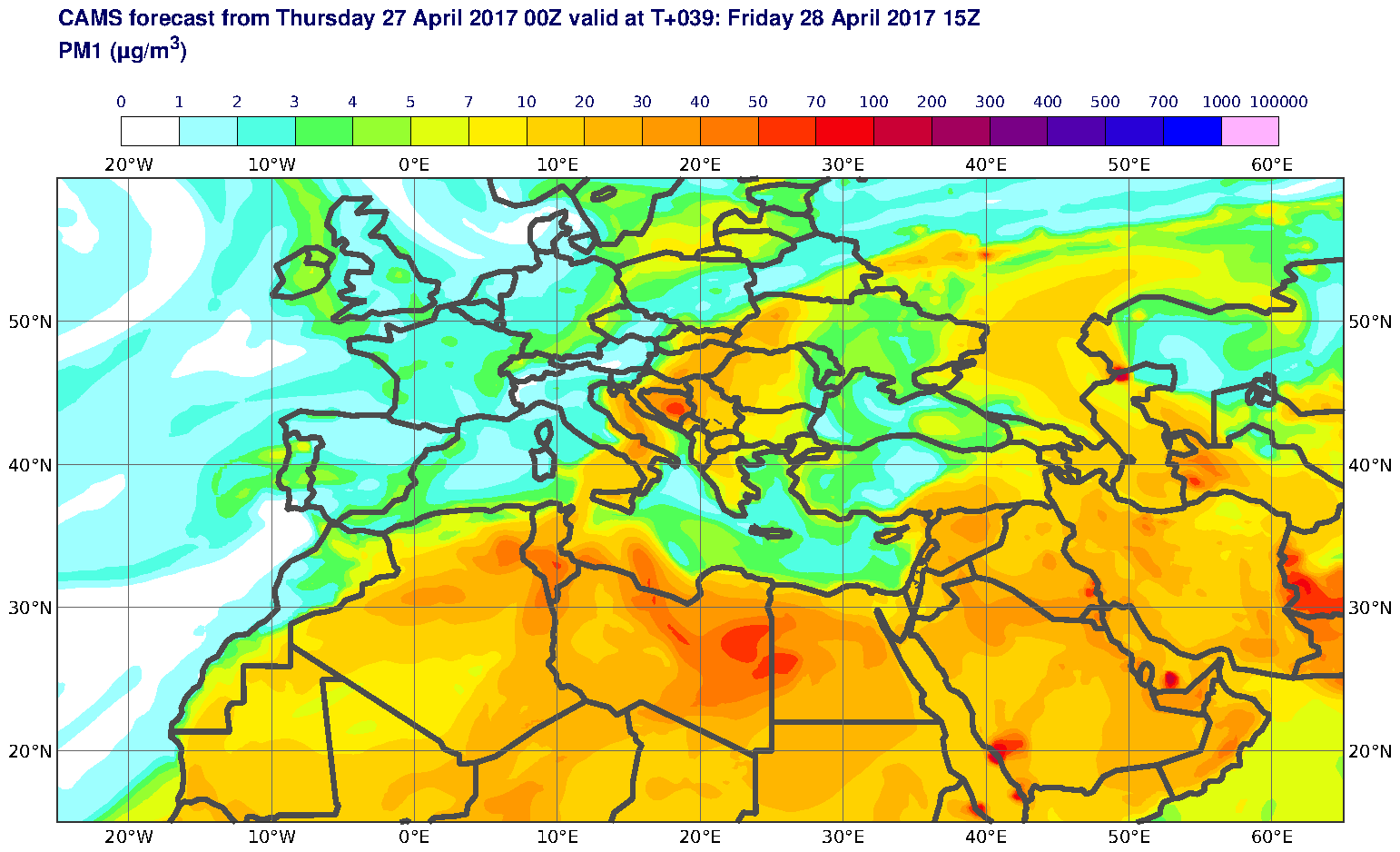 PM1 (μg/m3) valid at T39 - 2017-04-28 15:00