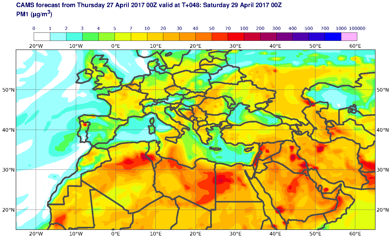 PM1 (μg/m3) valid at T48 - 2017-04-29 00:00