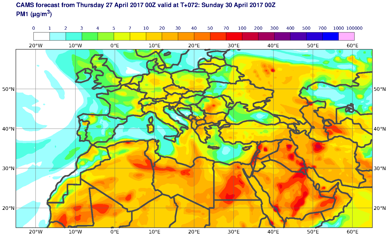 PM1 (μg/m3) valid at T72 - 2017-04-30 00:00