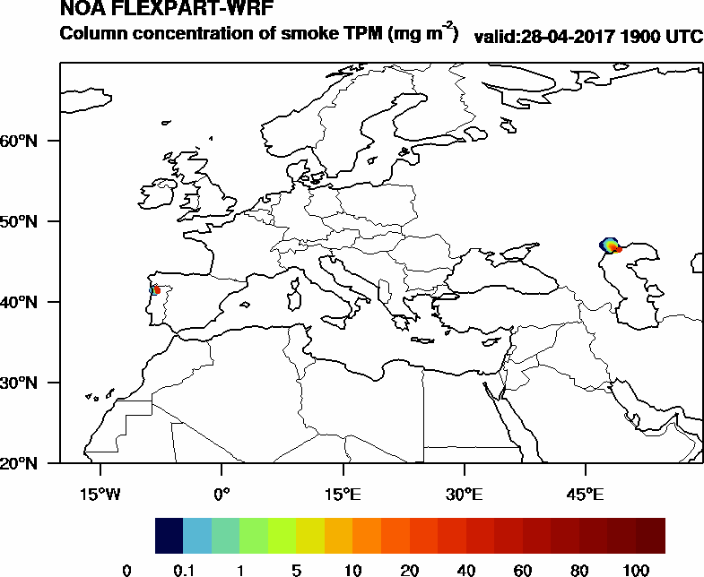 Column concentration of smoke TPM - 2017-04-28 19:00