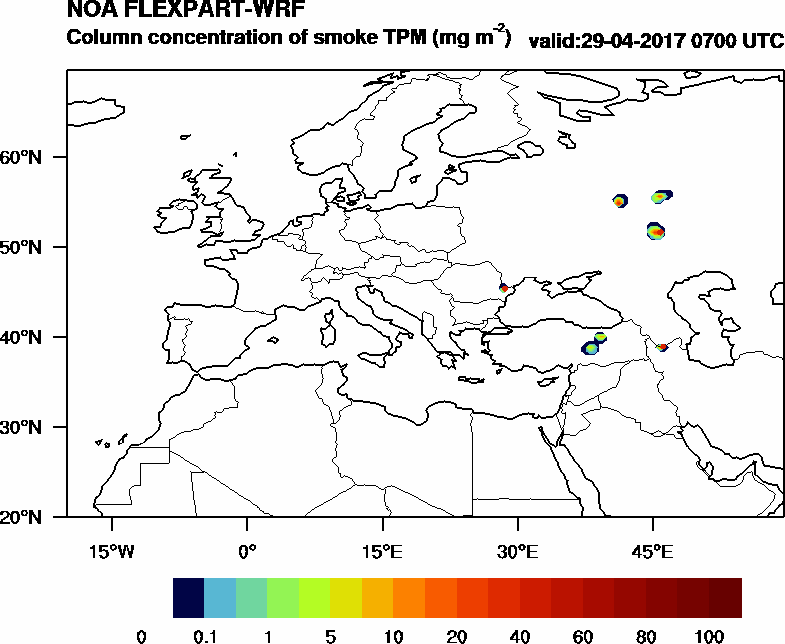 Column concentration of smoke TPM - 2017-04-29 07:00
