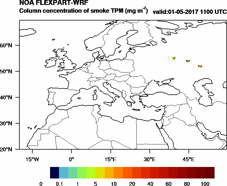 Column concentration of smoke TPM - 2017-05-01 11:00