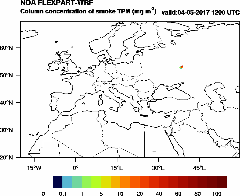 Column concentration of smoke TPM - 2017-05-04 12:00