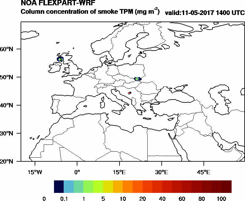 Column concentration of smoke TPM - 2017-05-11 14:00