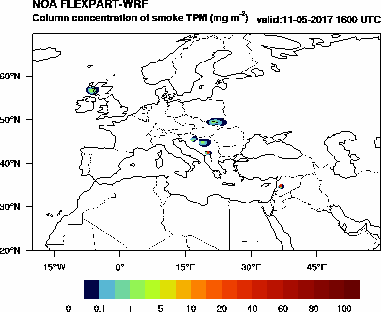 Column concentration of smoke TPM - 2017-05-11 16:00