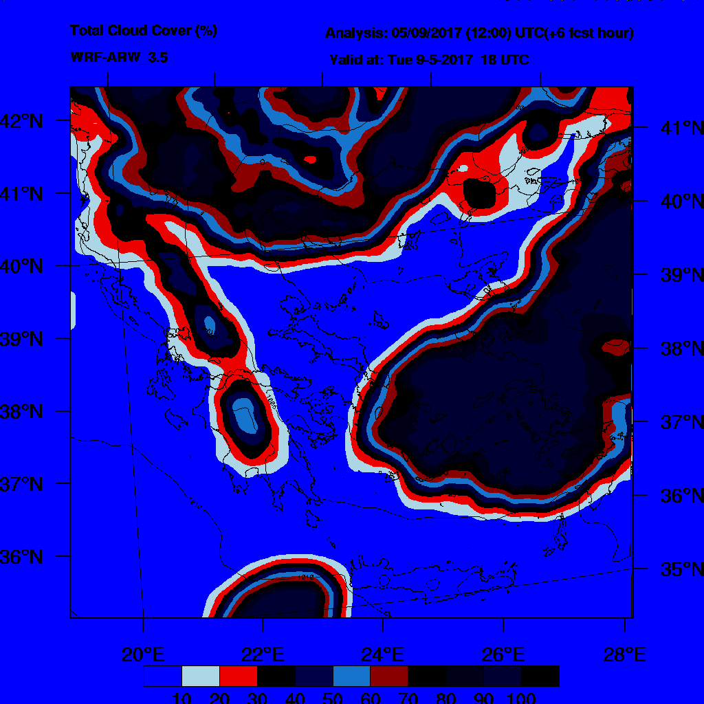 6h Accumulated Precipitation (mm) and msl press (mb) - 2017-05-10 12:00