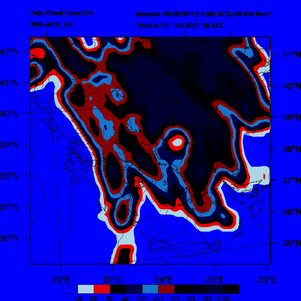 6h Accumulated Precipitation (mm) and msl press (mb) - 2017-05-13 12:00