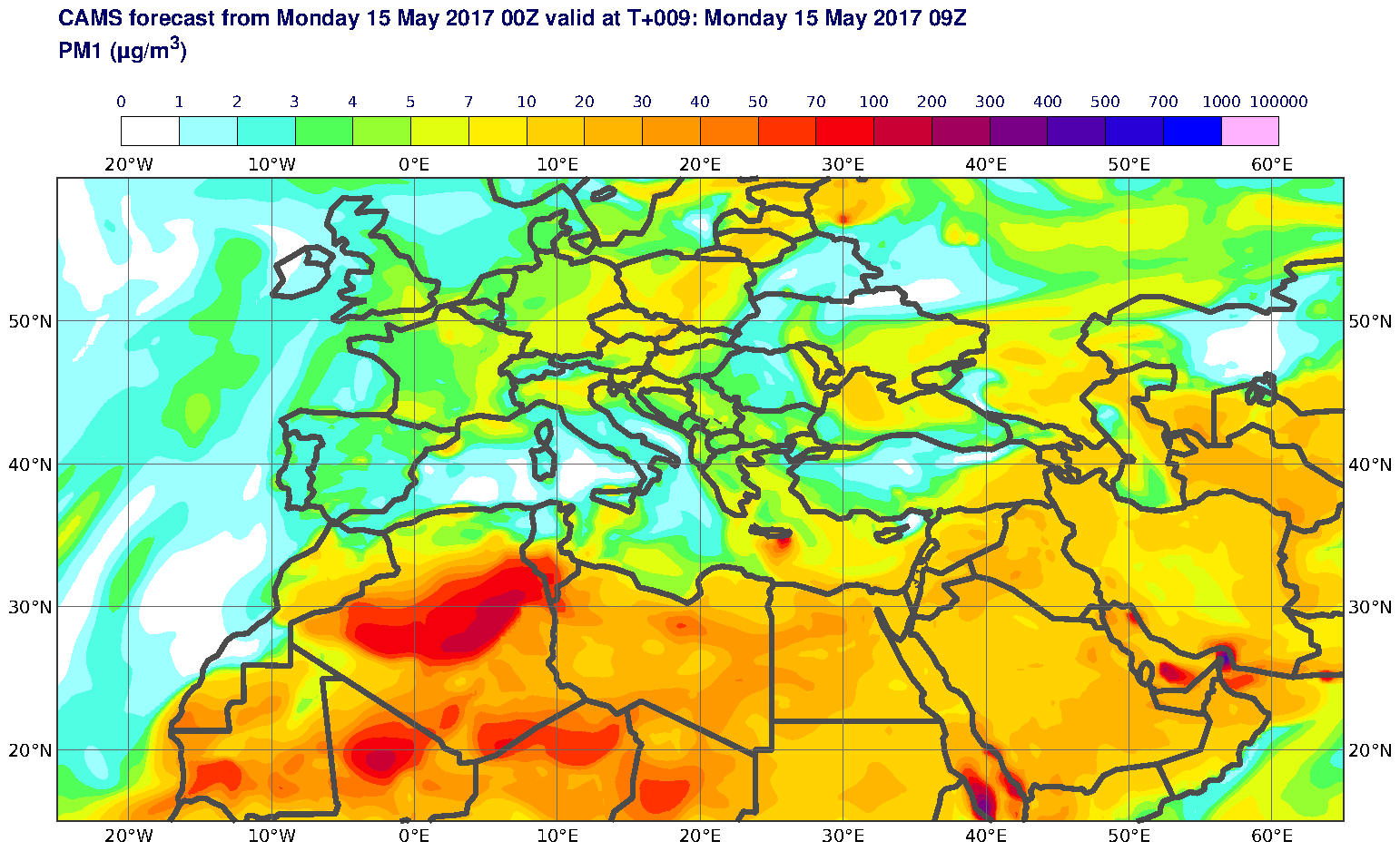 PM1 (μg/m3) valid at T9 - 2017-05-15 09:00