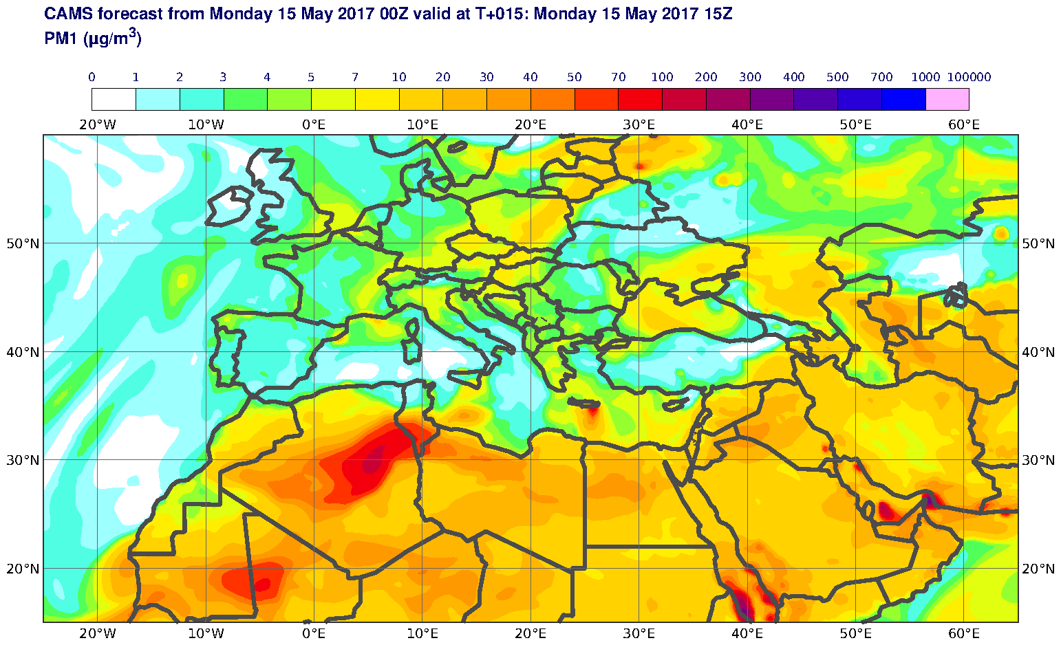 PM1 (μg/m3) valid at T15 - 2017-05-15 15:00