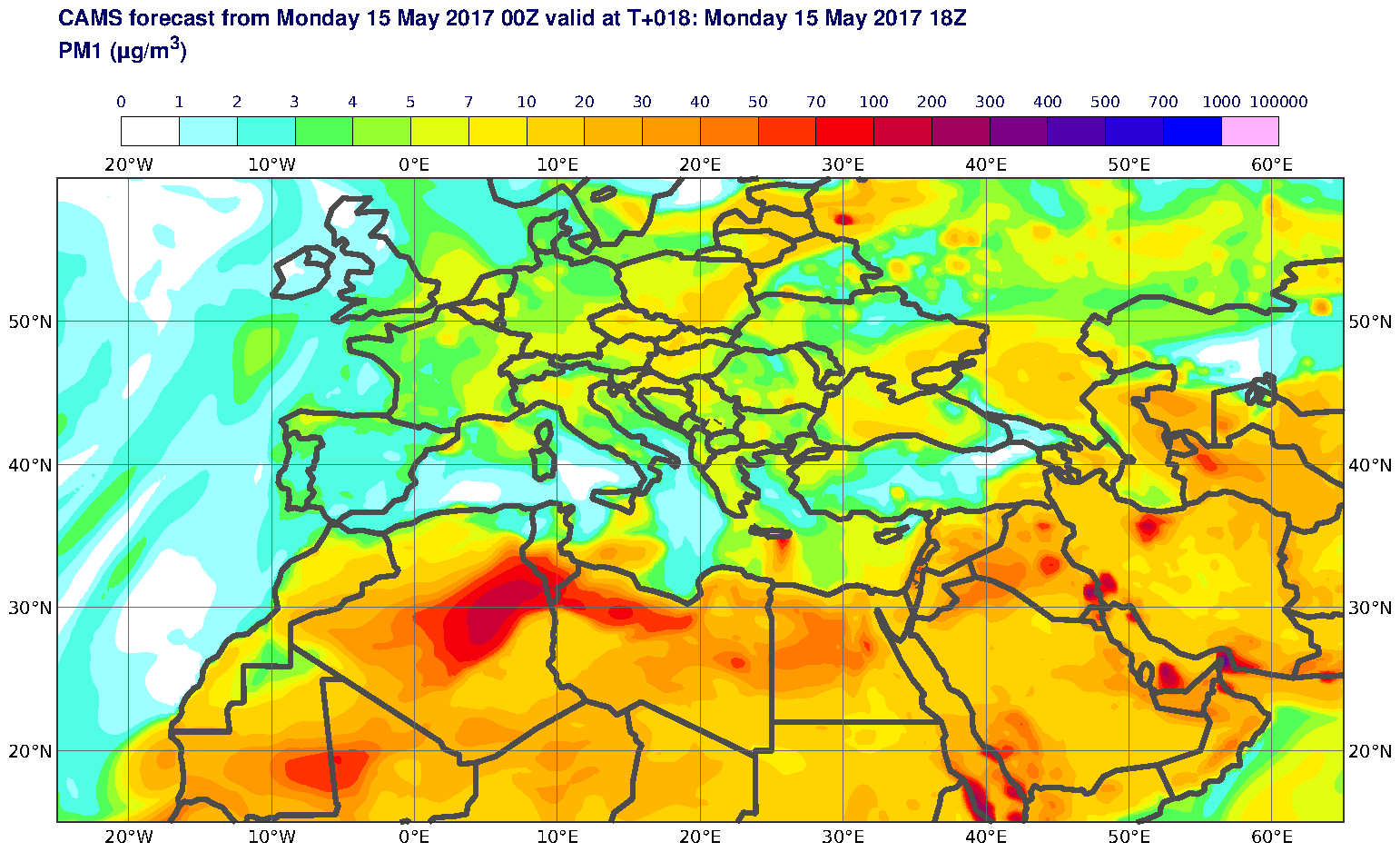 PM1 (μg/m3) valid at T18 - 2017-05-15 18:00