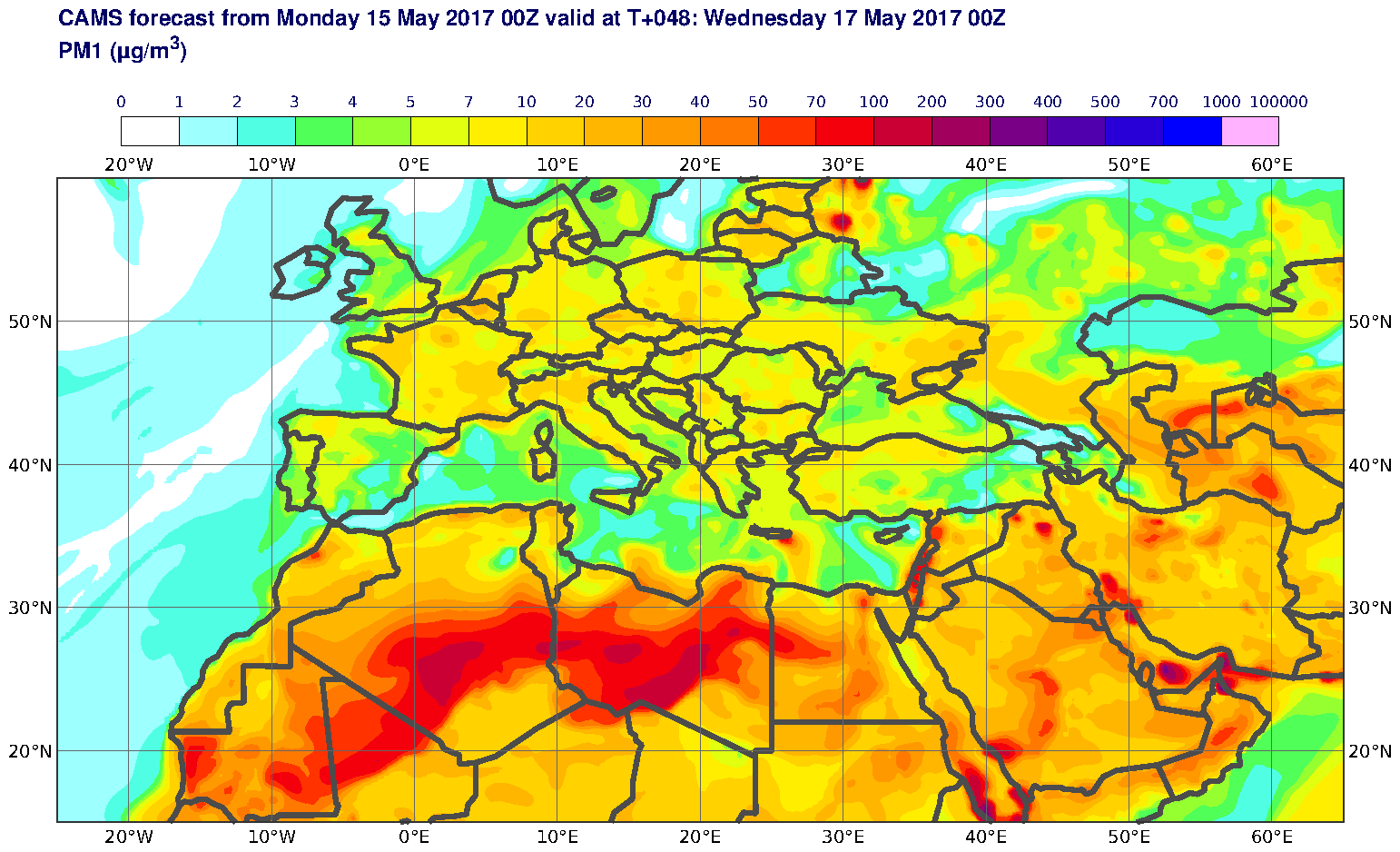 PM1 (μg/m3) valid at T48 - 2017-05-17 00:00